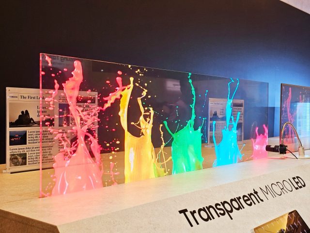 pantalla microLED transparente