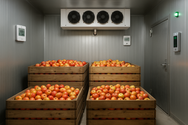 interior de una cámara frigorífica con sensorización IoT